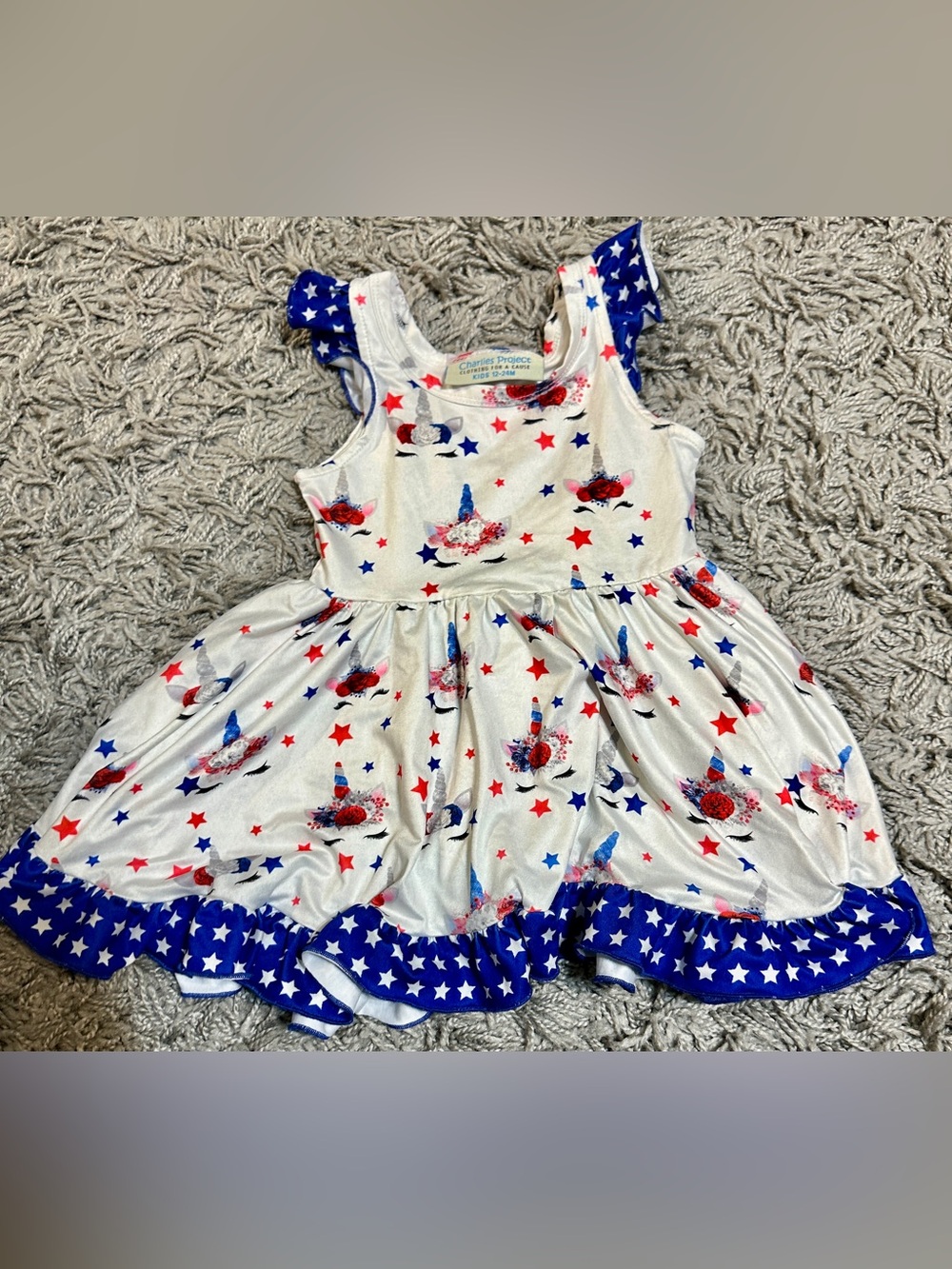 Charity Project Kids' White Unicorn & Stars Casual Dress